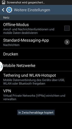 Wählen Sie Mobile Netzwerke