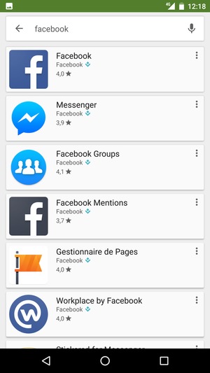 Sélectionnez l'appli