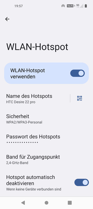 Ihr Handy ist jetzt für die Verwendung als Modem eingerichtet