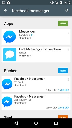Wählen Sie die App