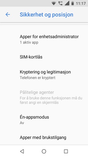 Bla til og velg SIM-kortlås
