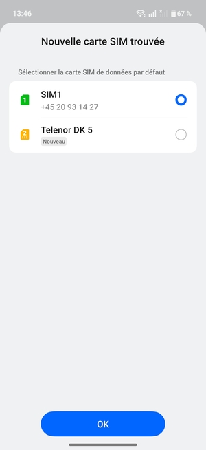 Sélectionnez votre option préférée et sélectionnez OK