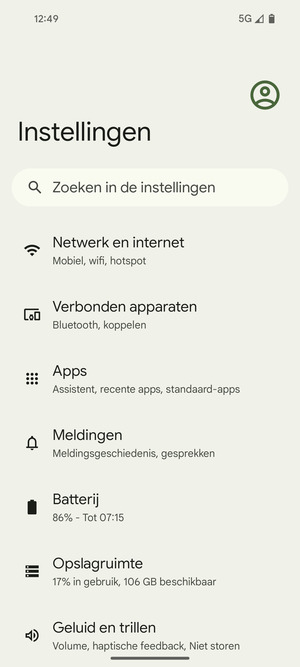 Selecteer Netwerk en internet