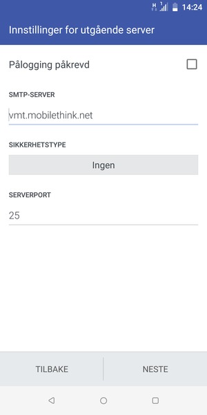 Slå av Pålogging påkrevd og velg NESTE