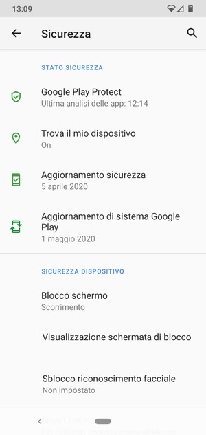 Seleziona Blocco schermo