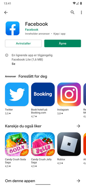 Velg Åpne
