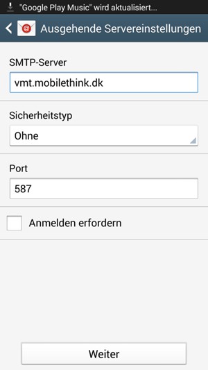 Deaktivieren Sie das Kontrollkästchen Anmelden erfordern und wählen Sie Weiter