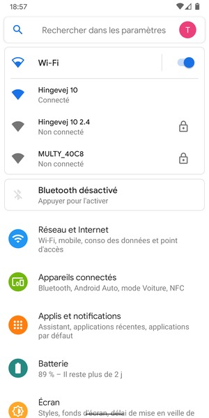 Vous êtes maintenant connecté au réseau Wi-Fi