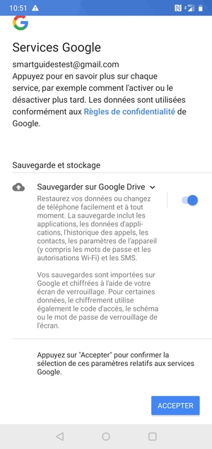 Sélectionnez ACCEPTER