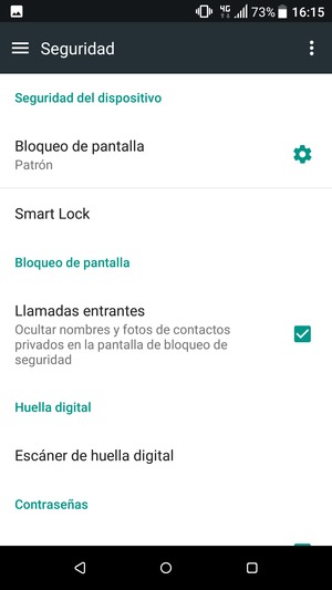 El teléfono ha sido asegurado con un bloqueo de pantalla