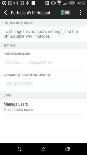 Your phone is now set up for use as a modem