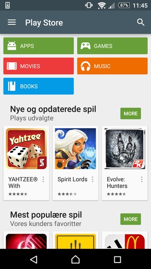 Select the Search button