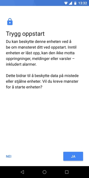 Velg ønsket alternativ