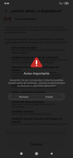 Seleccione Aceptar