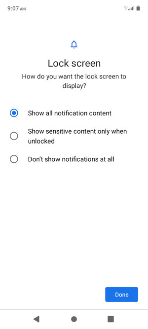 Select your preferred option and select Done