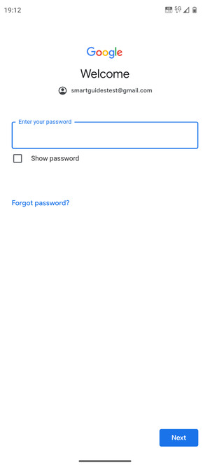 Enter your password and select Next