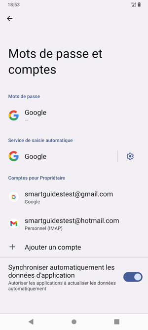 Sélectionnez votre compte Google
