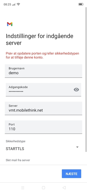 Vælg Sikkerhedstype