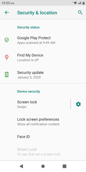 Select Screen lock