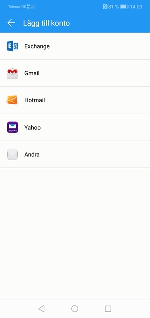 Välj Hotmail