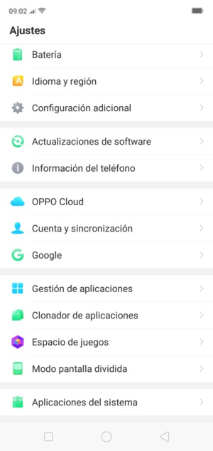 Desplácese y seleccione Actualizaciones de software