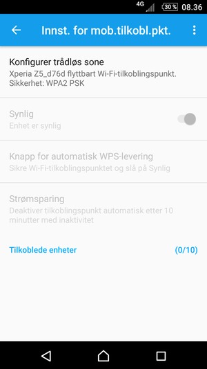 Velg Konfigurer trådløs sone