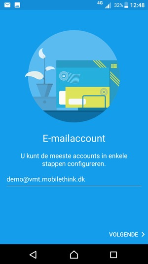 Voer uw e-mailadres in en selecteer VOLGENDE