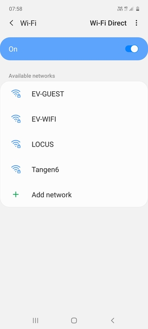 Select the wireless network you want to connect to