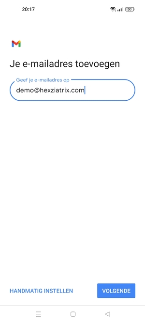 Voer uw e-mailadres in en selecteer VOLGENDE