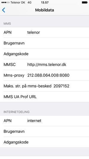 Indtast MMS oplysninger