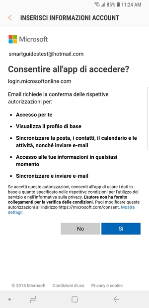 Seleziona Sì