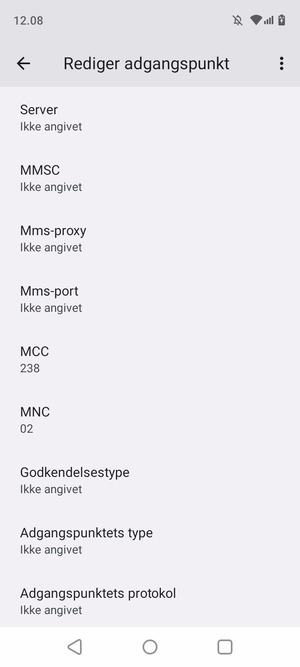 Scroll ned og indtast MMS-oplysninger