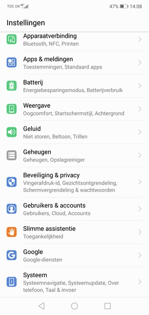 Scroll naar en selecteer Beveiliging & privacy