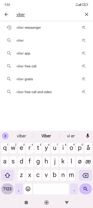 Skriv inn applikasjonsnavnet og velg Søk