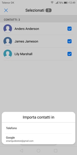 Seleziona il tuo account Google