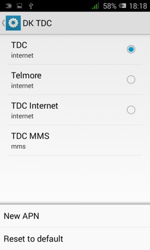 Select Reset to default