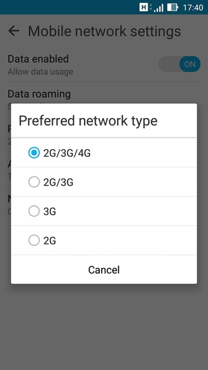 Select your preferred option