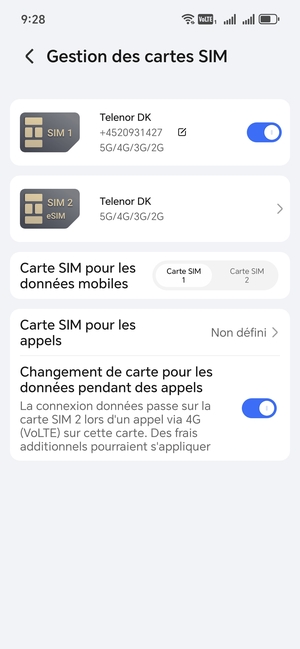 Votre eSIM est maintenant activée