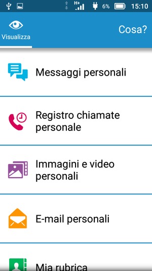Seleziona E-mail personali