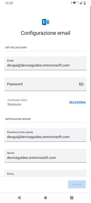 Inserisci la tua password