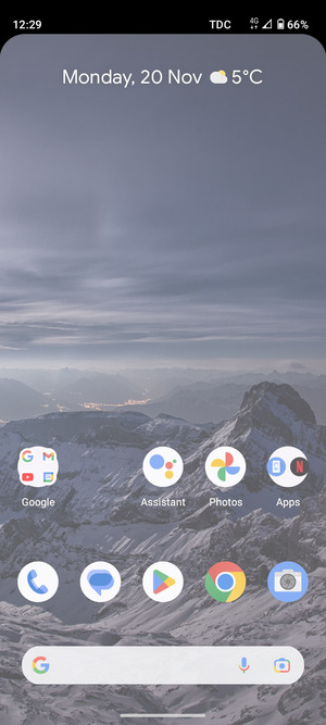 Slide down the top menu