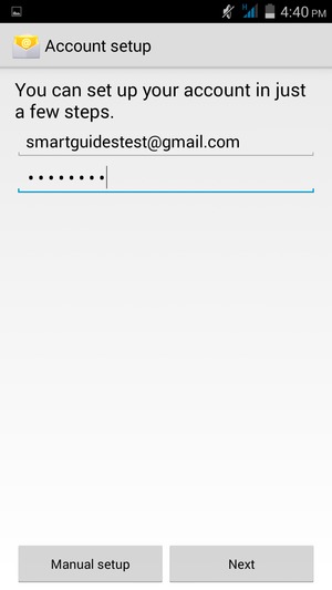 Enter your Gmail or Hotmail address and Password. Select Next