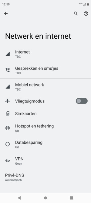 Selecteer Internet