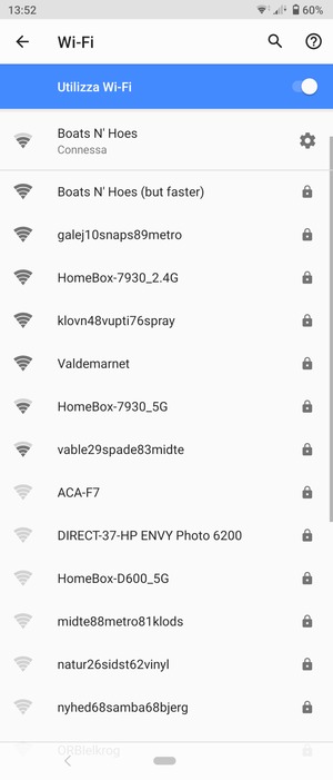 Ora sei connesso alla rete Wi-Fi