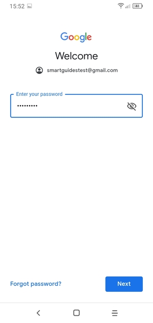 Enter your password and select Next