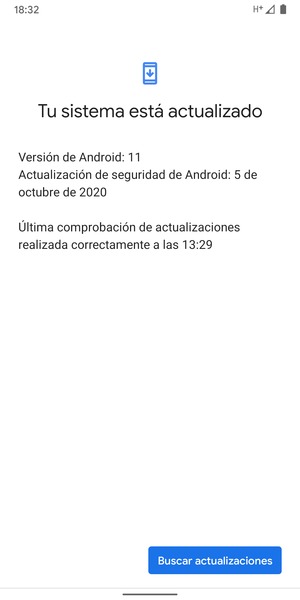Si su teléfono está actualizado, verá la siguiente pantalla
