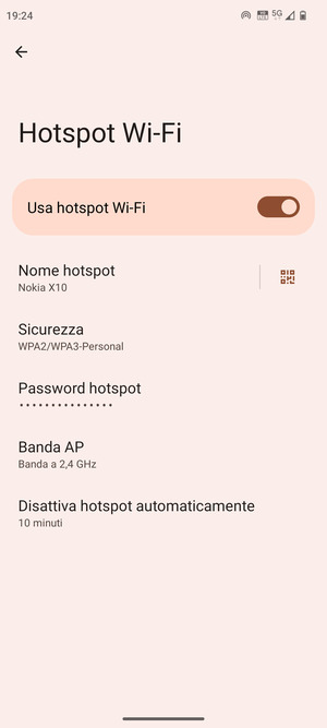 Il telefono è ora pronto per essere usato come modem