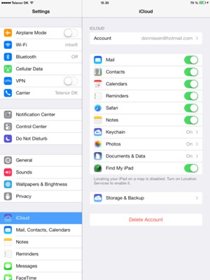 Select iCloud