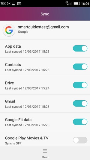 Make sure Contacts is selected