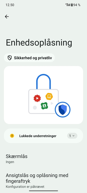 Vælg Skærmlås